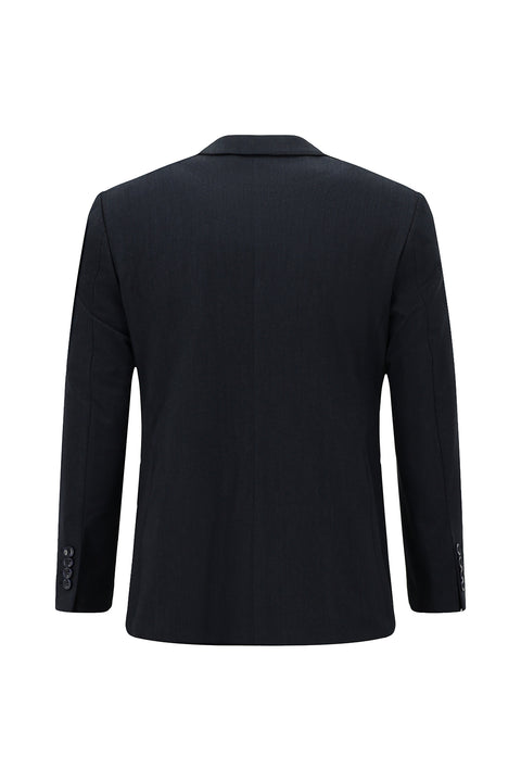 Black and Navy Blue 4-Drop Relaxed Fit Suit