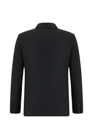 Koyu Füme 7 Drop Slim Fit Dar Kesim Yünlü Kruvaze Takım Elbise