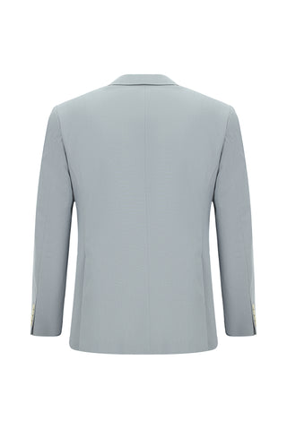 Bulut Gri 7 Drop Slim Fit Dar Kesim Pamuklu Lyocell Kruvaze Takım Elbise