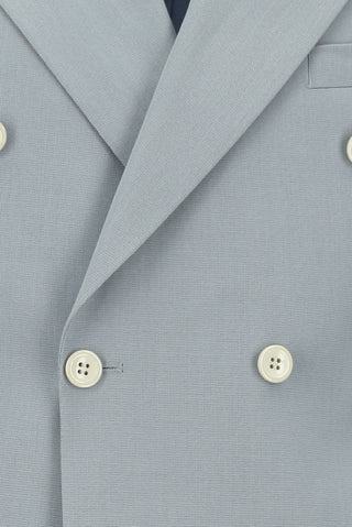 Bulut Gri 7 Drop Slim Fit Dar Kesim Pamuklu Lyocell Kruvaze Takım Elbise