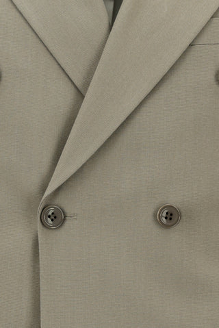 Açık Haki 7 Drop Slim Fit Dar Kesim Pamuklu Lyocell Kruvaze Takım Elbise