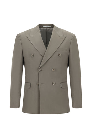Koyu Vizon 7 Drop Slim Fit Dar Kesim Pamuklu Lyocell Kruvaze Takım Elbise