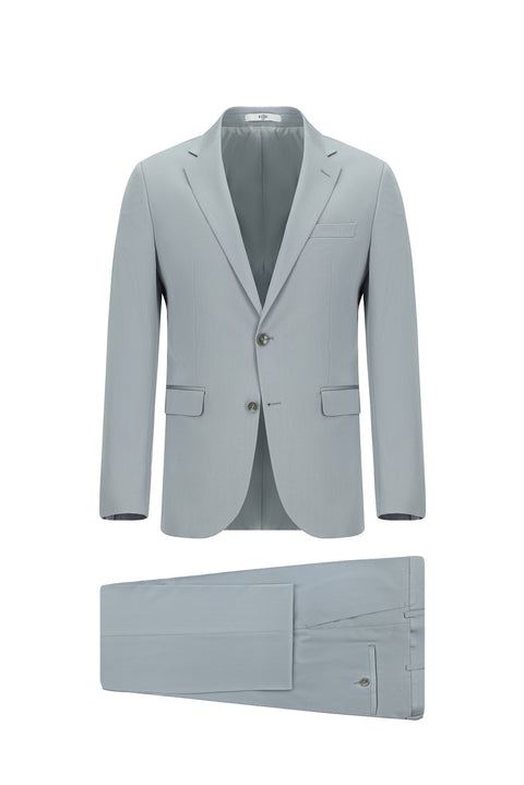 Orta Gri 4 Drop Relaxed Fit Rahat Kesim Pamuklu Lyocell Takım Elbise