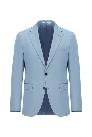 Açık Mavi 7 Drop Slim Fit Dar Kesim Pamuklu Lyocell Takım Elbise
