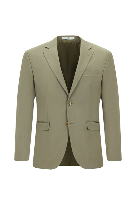 Açık Haki 7 Drop Slim Fit Dar Kesim Pamuklu Lyocell Takım Elbise