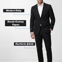 Black 6-Drop Regular Fit Standard Cut Seasonal Suit
