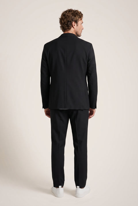 Black 7 Drop Super Slim Fit Extra Narrow Cut Seasonal Suit with Elastic Waist Drawstring