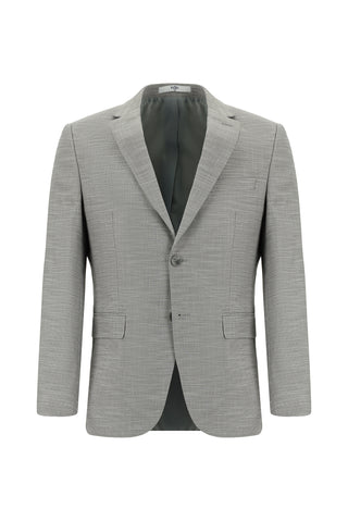 Açık Füme 7 Drop Super Slim Fit Eksra Dar Kesim Desenli Takım Elbise