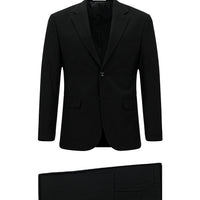 Black 7 Drop Slim Fit Patterned Suit