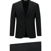 Siyah 7 Drop Slim Fit Dar Kesim Desenli Takım Elbise