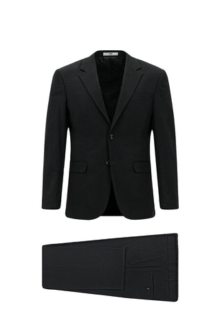 Siyah 7 Drop Slim Fit Dar Kesim Desenli Takım Elbise