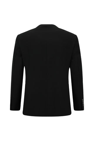 Siyah 4 Drop Relaxed Fit Rahat Kesim Desenli Takım Elbise