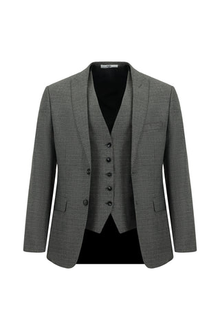 Açık Füme 7 Drop Super Slim Fit Eksra Dar Kesim Kombinli Yelekli Takım Elbise
