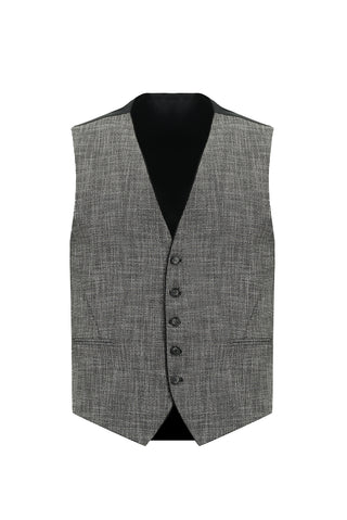 Siyah 7 Drop Super Slim Fit Eksra Dar Kesim Yelekli Takım Elbise