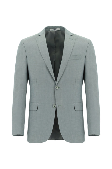 Mint Green 7 Drop Slim Fit Patterned Suit