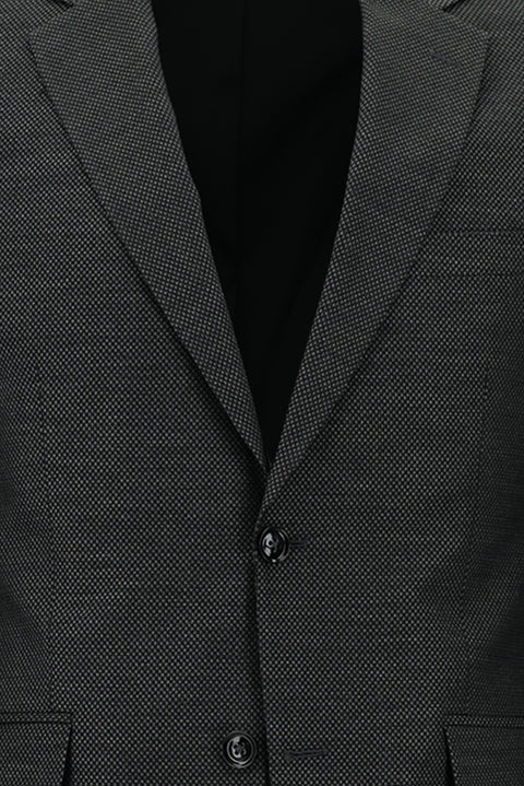 Dark Gray 7 Drop Slim Fit Patterned Suit