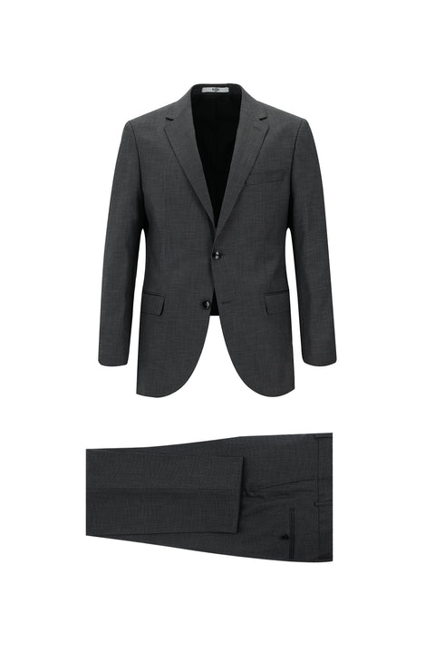 Medium Gray 6 Drop Regular Fit Standard Cut Patterned Suit
