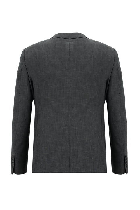 Medium Gray 6 Drop Regular Fit Standard Cut Patterned Suit