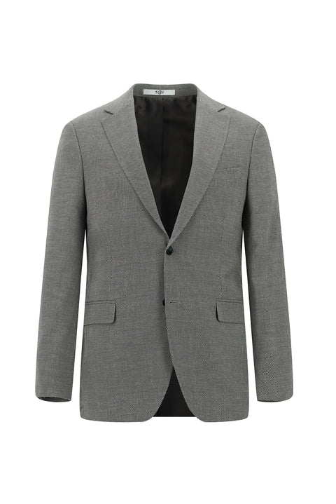 Light Gray 7 Drop Slim Fit Patterned Suit