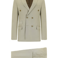 Light Mink 7 Drop Super Slim Fit Extra Narrow Cut Striped Double-Breasted Suit
