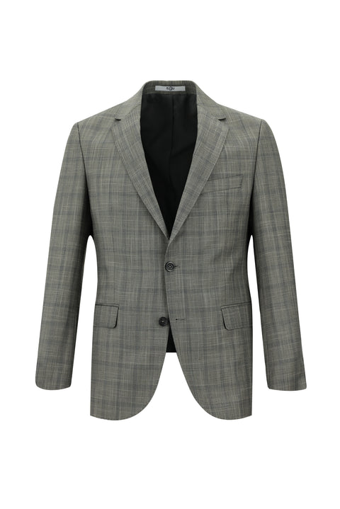 Medium Gray 7 Drop Slim Fit Plaid Suit