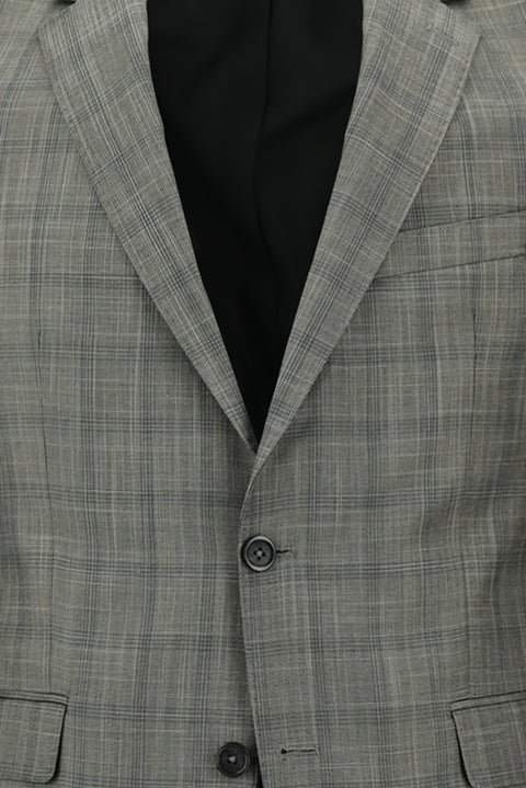 Medium Gray 7 Drop Slim Fit Plaid Suit