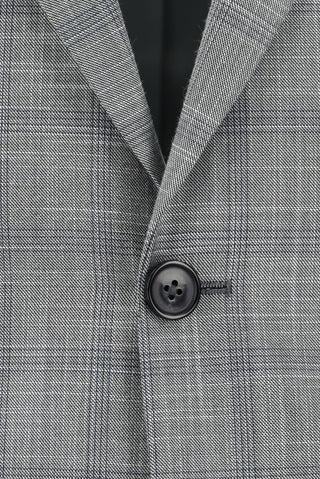 Orta Gri 7 Drop Slim Fit Dar Kesim Ekose Takım Elbise