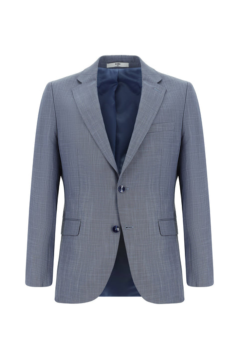 Dark Blue 7 Drop Slim Fit Patterned Suit