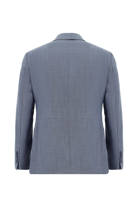 Dark Blue 7 Drop Slim Fit Patterned Suit