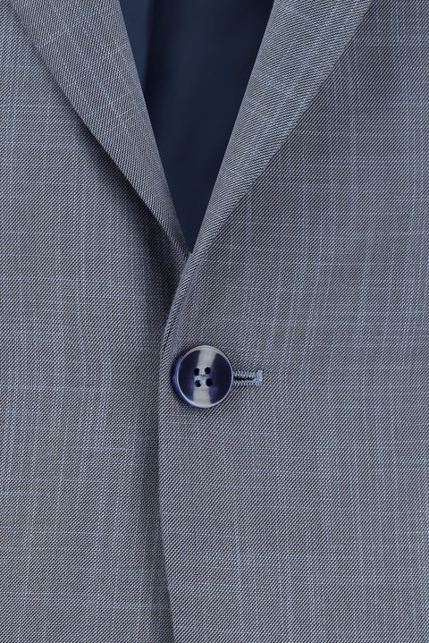 Dark Blue 7 Drop Slim Fit Patterned Suit