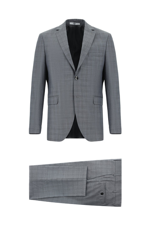 Light Anthracite 6 Drop Regular Fit Standard Cut Plaid Suit
