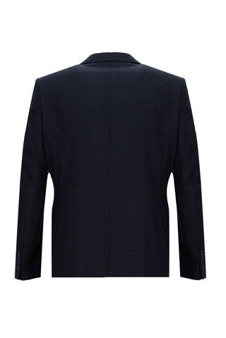 Koyu Lacivert 6 Drop Regular Fit Standart Kesim Ekose Takım Elbise