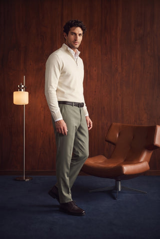Açık Vizon 4 Drop Relaxed Fit Rahat Kesim Klasik Kumaş Pantolon