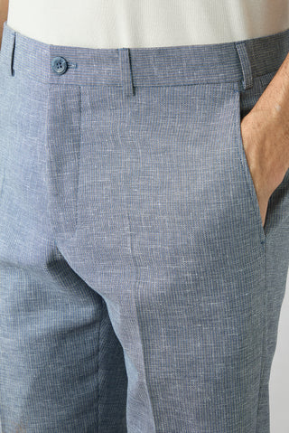 Açık Lacivert 6 Drop Regular Fit Standart Kesim Düz Klasik Pantolon