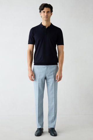 Açık Mavi 6 Drop Regular Fit Standart Kesim Düz Klasik Pantolon