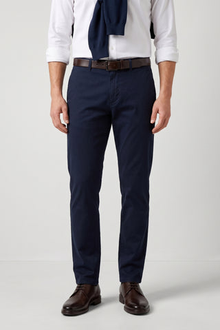 Orta Lacivert Relaxed Fit Rahat Kesim Yan Cepli Kanvas / Chino Pantolon