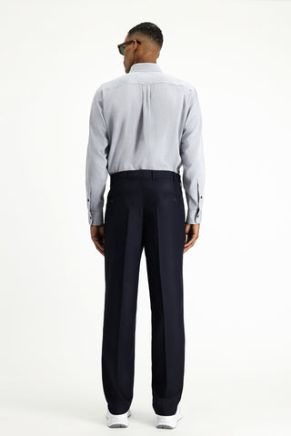 Siyah Lacivert 4 Drop Relaxed Fit Rahat Kesim Klasik Kumaş Pantolon