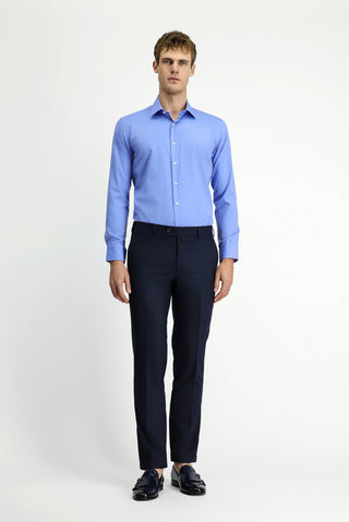 Koyu Lacivert 7 Drop Slim Fit Dar Kesim Klasik Kumaş Pantolon