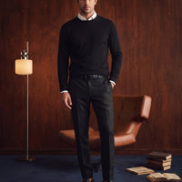 Koyu Füme 6 Drop Regular Fit Standart Kesim Yünlü Klasik Kumaş Pantolon