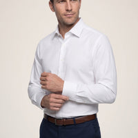 Beyaz Uzun Kol Regular Fit Non Iron Ütü Gerektirmeyen %100 Pamuk Klasik Gömlek