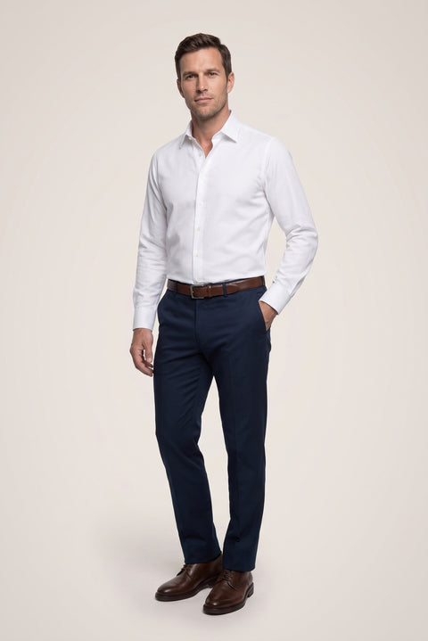 Beyaz Uzun Kol Regular Fit Non Iron Ütü Gerektirmeyen %100 Pamuk Klasik Gömlek