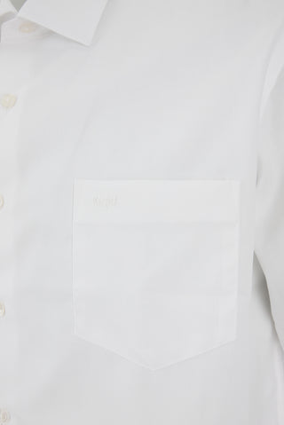 Beyaz Kısa Kol Regular Fit Non Iron Ütü Gerektirmeyen Pamuklu Cepli Gömlek