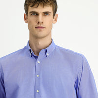 Blue Long Sleeve Regular Fit Oxford Button-Down Collar Cotton Shirt