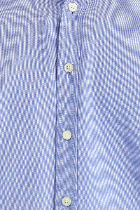Blue Long Sleeve Regular Fit Oxford Button-Down Collar Cotton Shirt