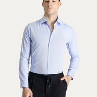 Açık Mavi Uzun Kol Slim Fit Dar Kesim Oxford Pamuk Gömlek