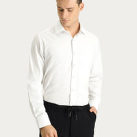 White Long Sleeve Regular Fit Oxford Cotton Shirt