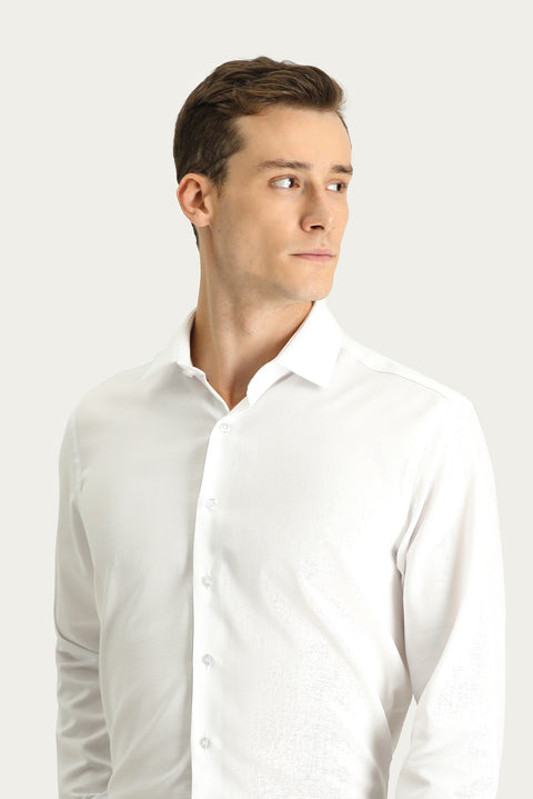 White Long Sleeve Regular Fit Oxford Cotton Shirt