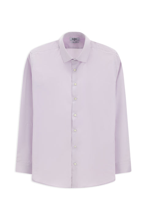 Lilac Long Sleeve Slim Fit Classic Non-Iron Cotton Shirt