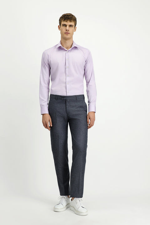 Lilac Long Sleeve Slim Fit Classic Non-Iron Cotton Shirt
