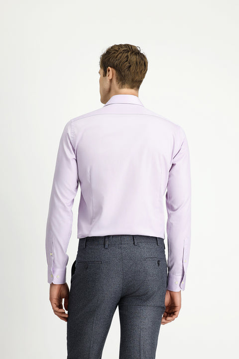 Lilac Long Sleeve Slim Fit Classic Non-Iron Cotton Shirt